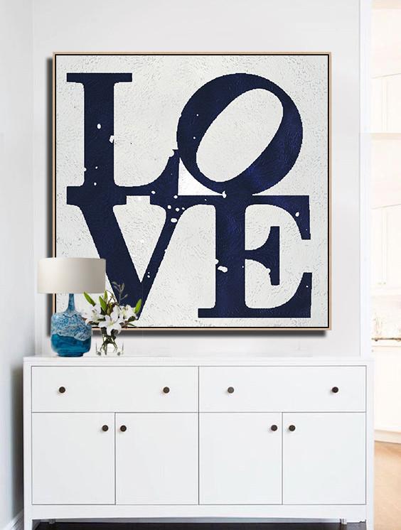 Navy Blue Minimalist Painting #NV205A - Click Image to Close